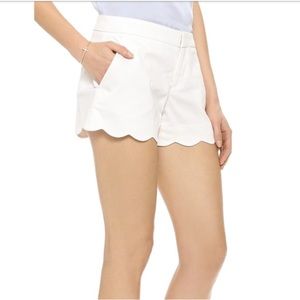 Club Monaco scalloped white tailored shorts